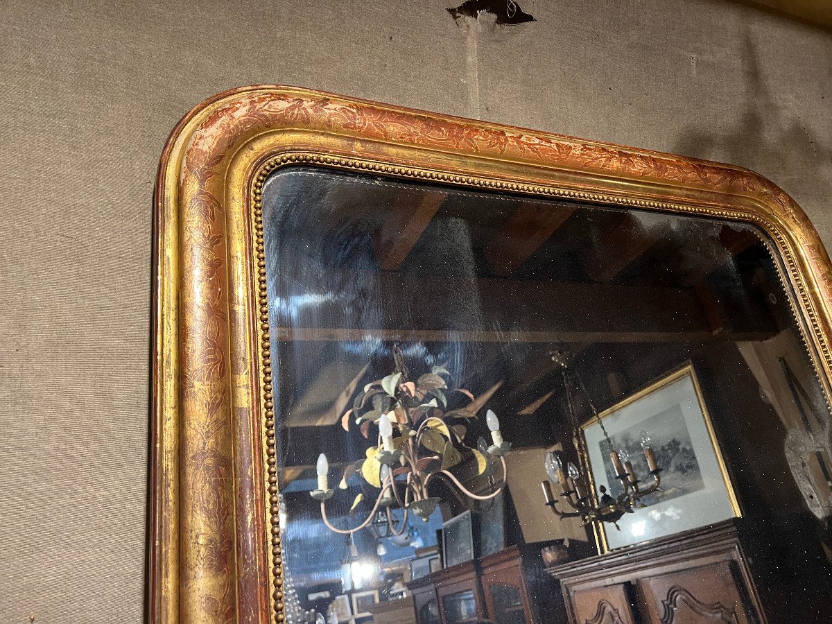 Large Mirror With Golden Bangle, Louis Philippe Period-photo-5