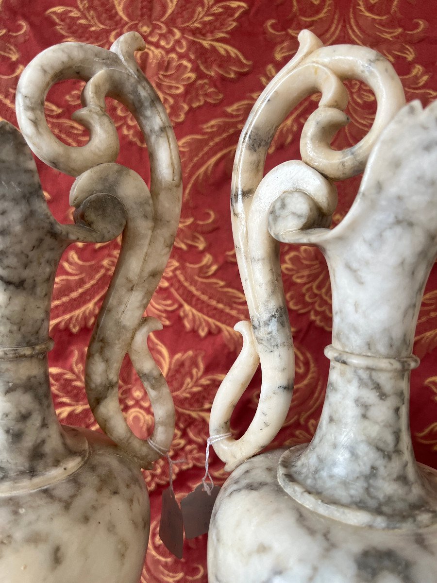 Pair Of Alabaster Ewers-photo-3