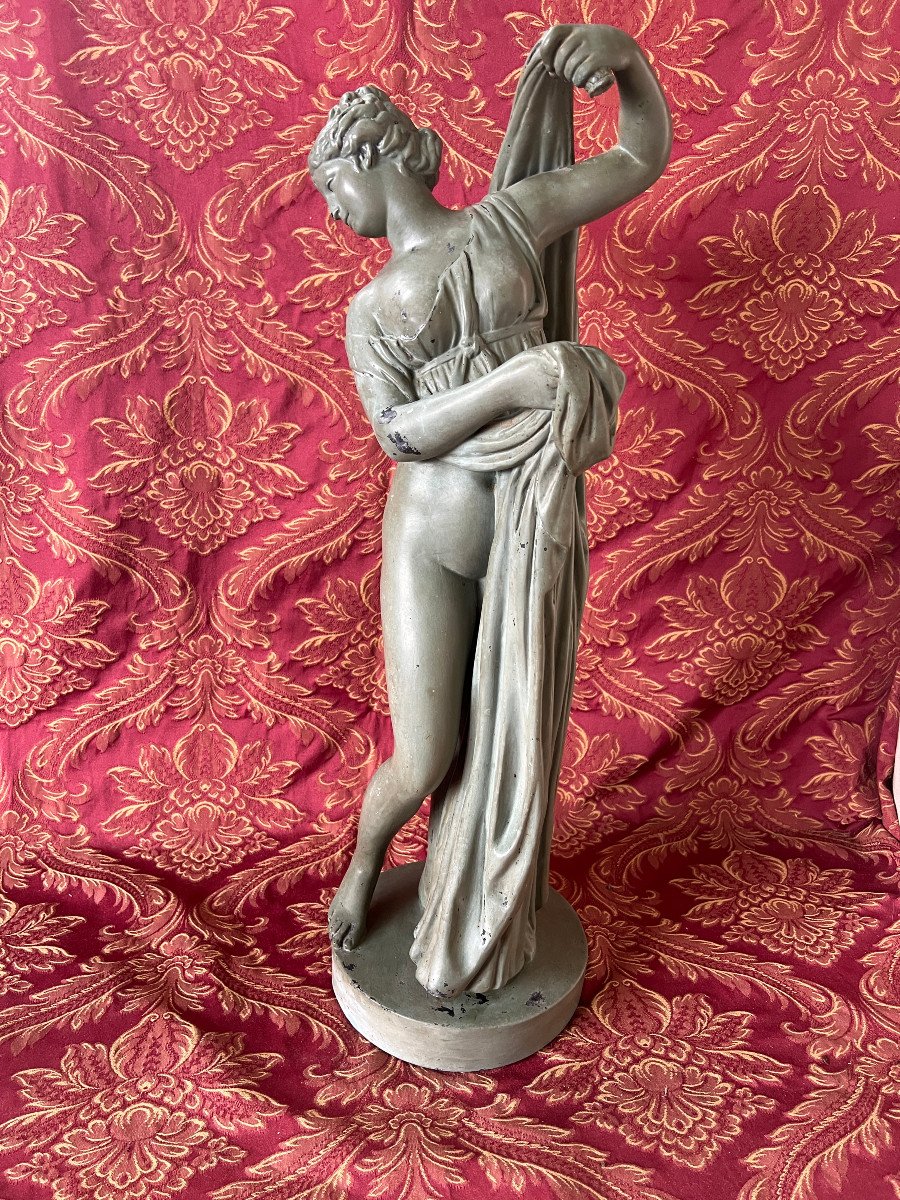 Statue Of Venus Callipyge, Plaster, Antique Green Patina-photo-2