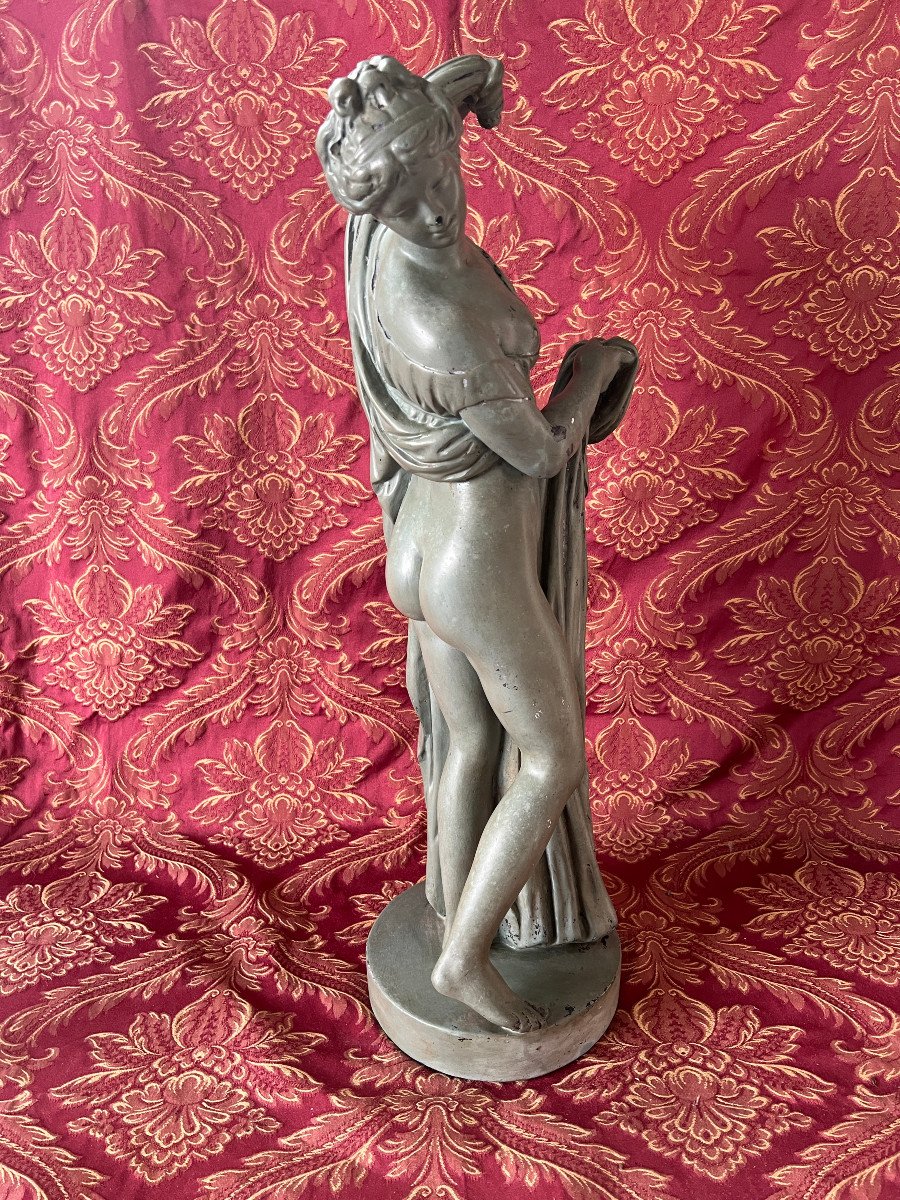 Statue Of Venus Callipyge, Plaster, Antique Green Patina-photo-3