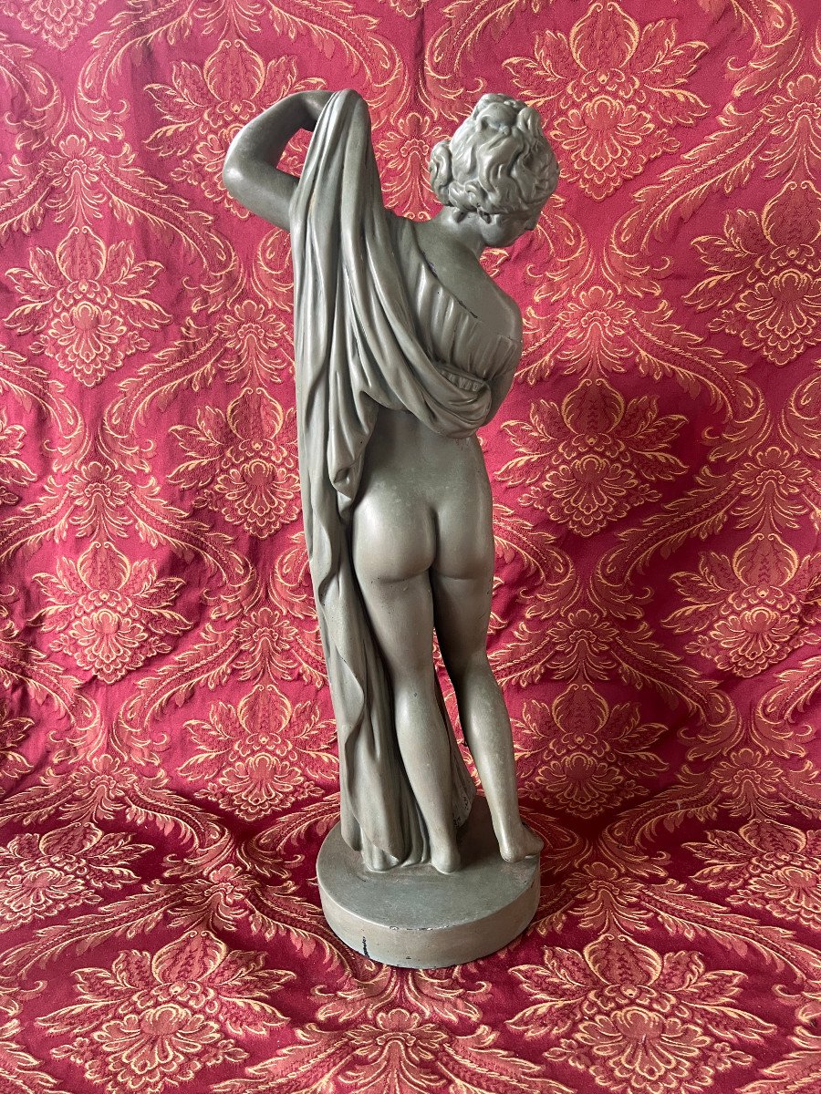 Statue Of Venus Callipyge, Plaster, Antique Green Patina-photo-4