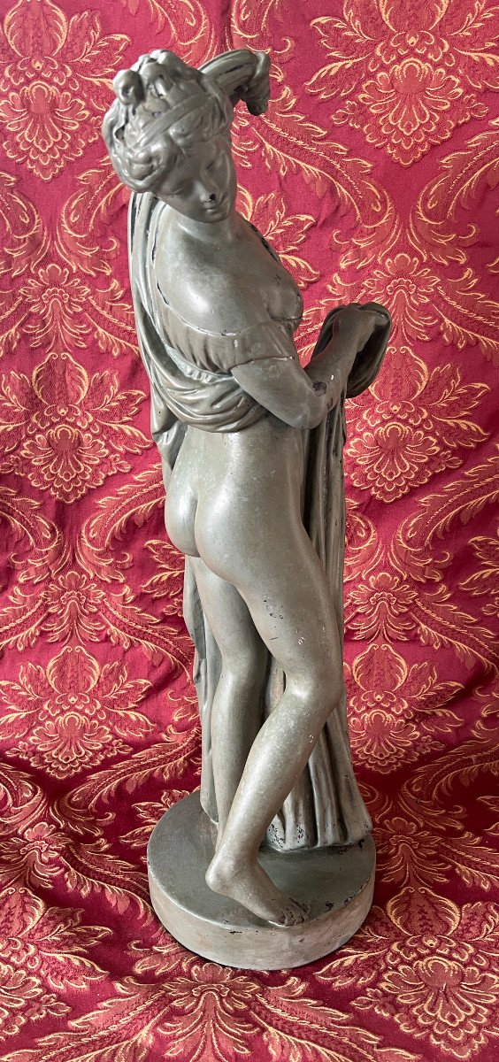 Statue Of Venus Callipyge, Plaster, Antique Green Patina-photo-1