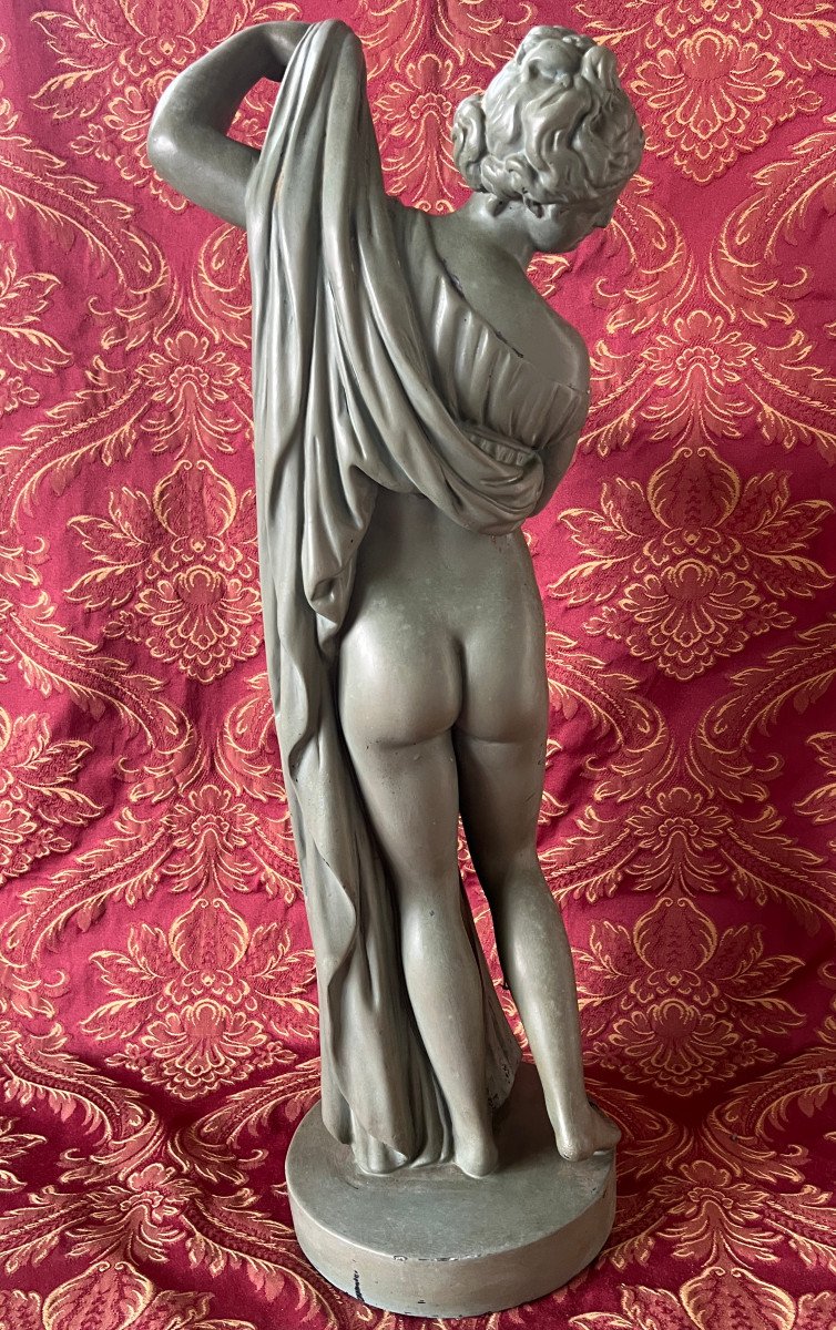 Statue Of Venus Callipyge, Plaster, Antique Green Patina-photo-2