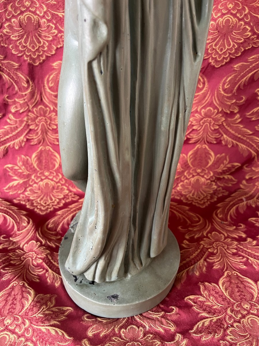 Statue Of Venus Callipyge, Plaster, Antique Green Patina-photo-4