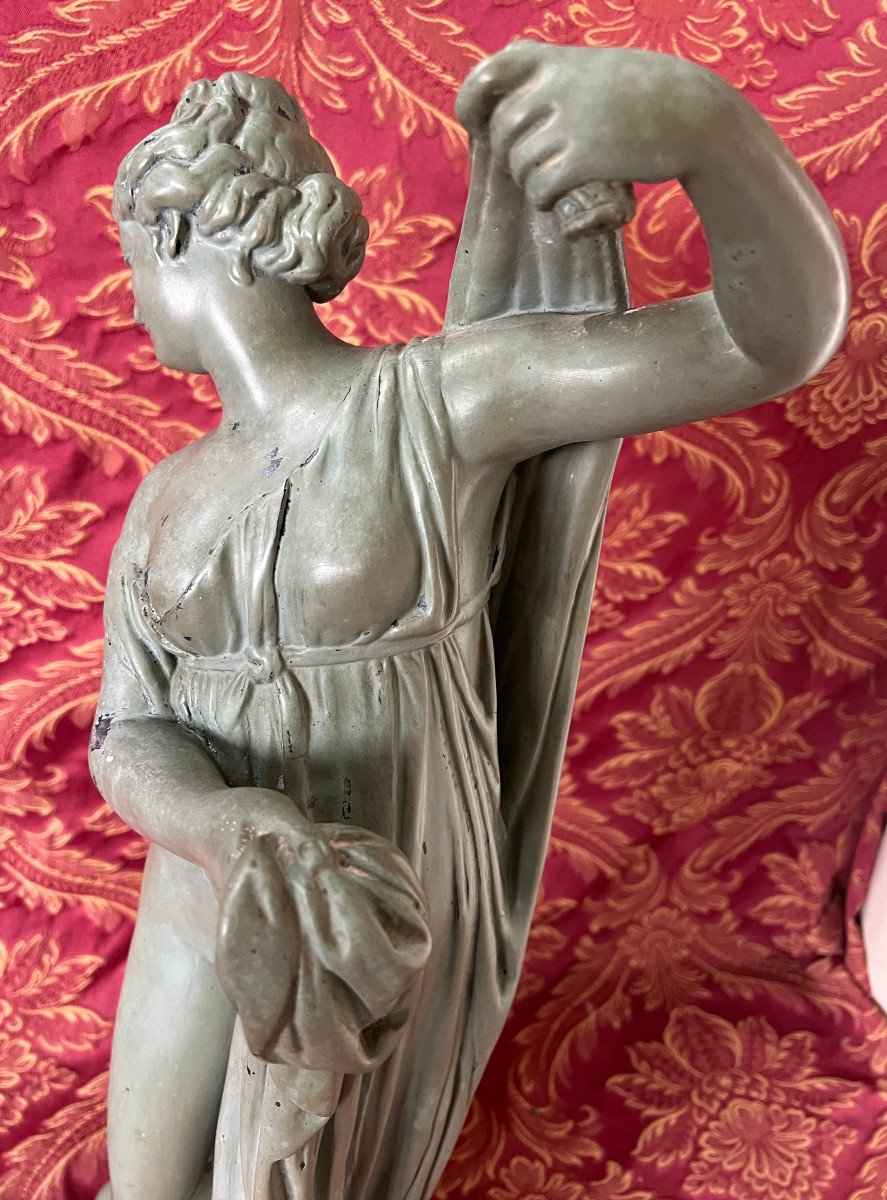 Statue Of Venus Callipyge, Plaster, Antique Green Patina-photo-5