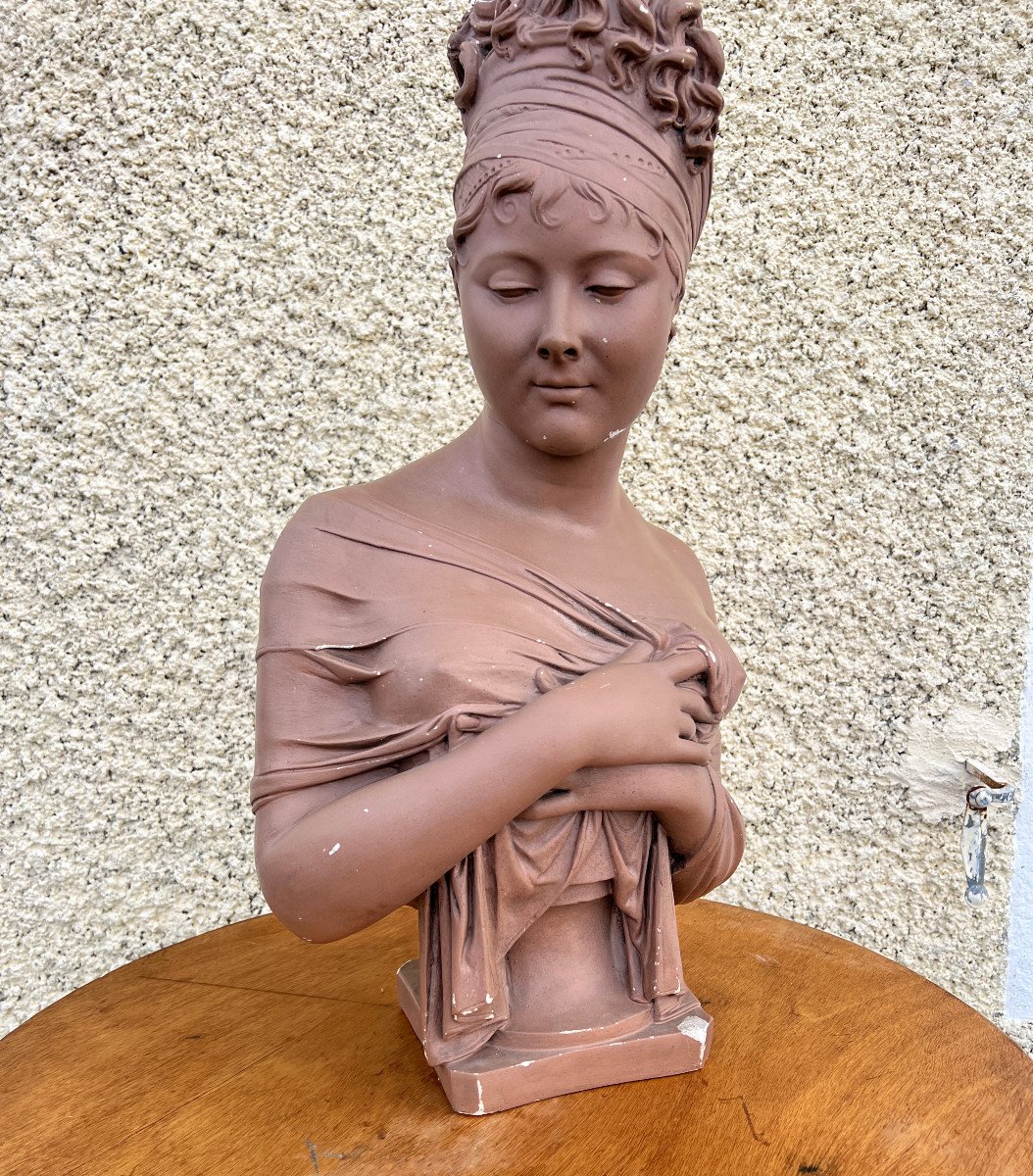 Plaster Bust Of Mrs. Récamier Patina Terracotta