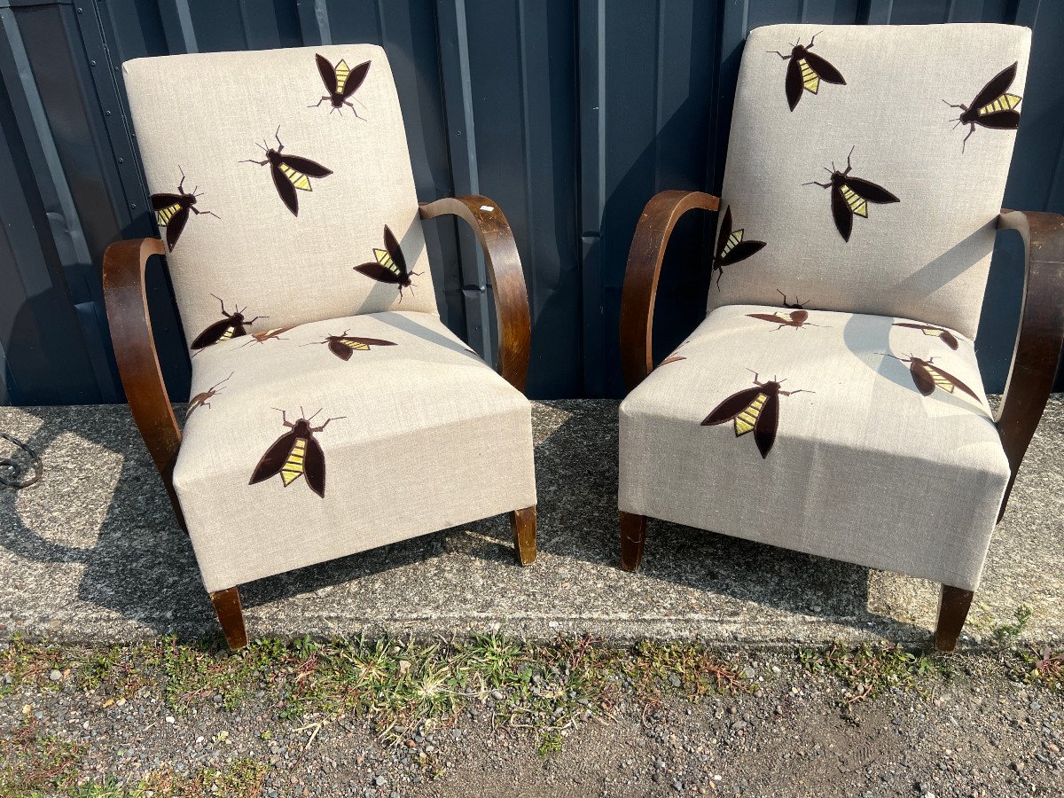 Pair Of Art Deco Armchairs-photo-3