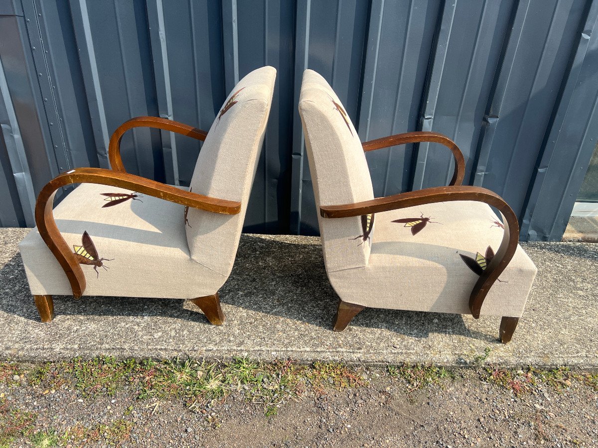 Pair Of Art Deco Armchairs-photo-4