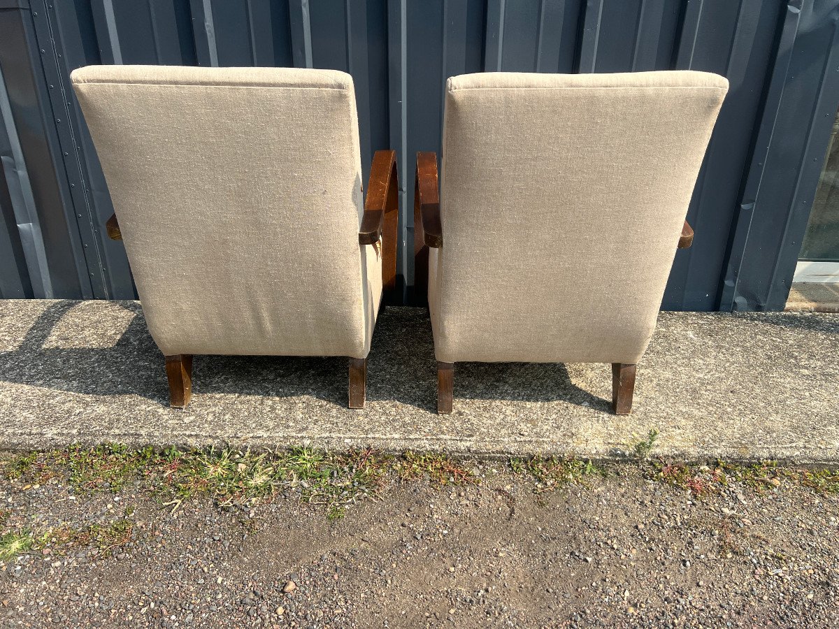 Pair Of Art Deco Armchairs-photo-2