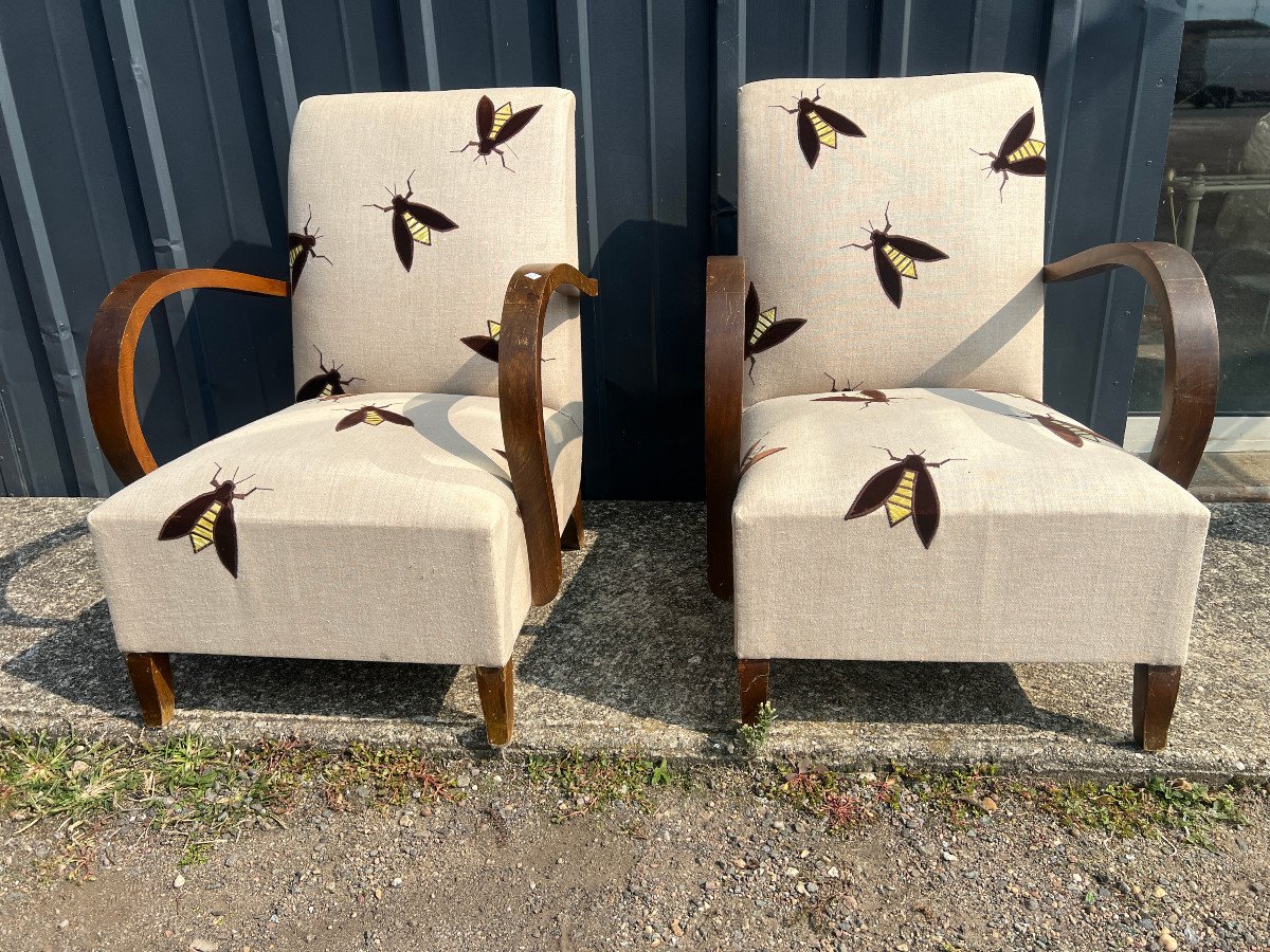 Pair Of Art Deco Armchairs-photo-5