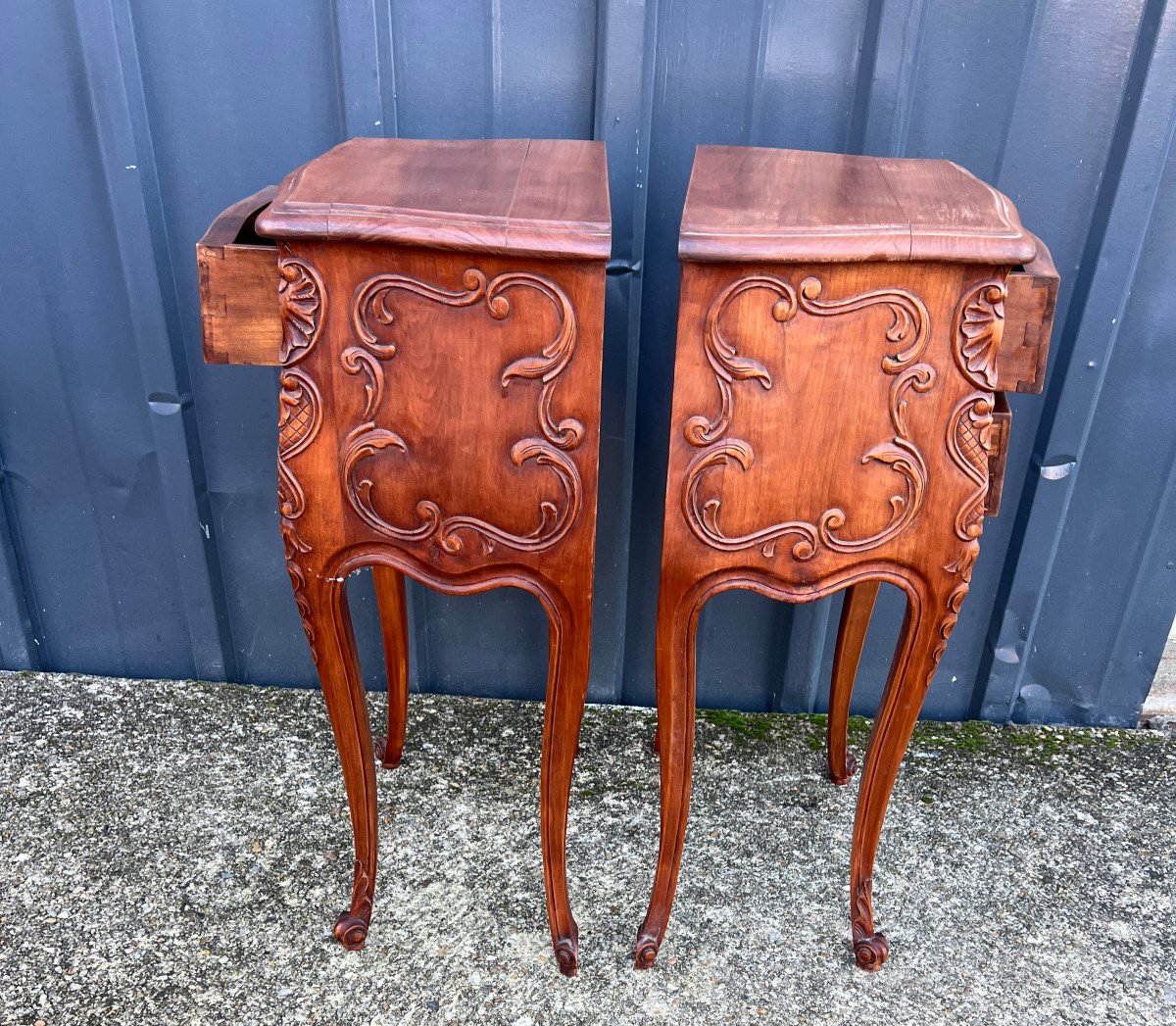 Pair Of Louis XV Style Bedside Tables-photo-3