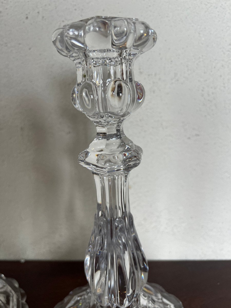 Pair Of Cast Crystal Candlesticks-photo-6