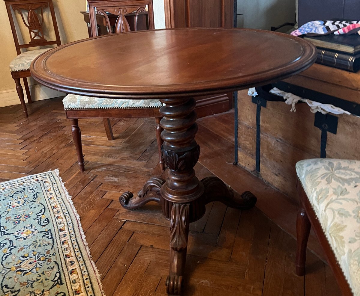 Restoration Period Mahogany Tea Table-photo-2