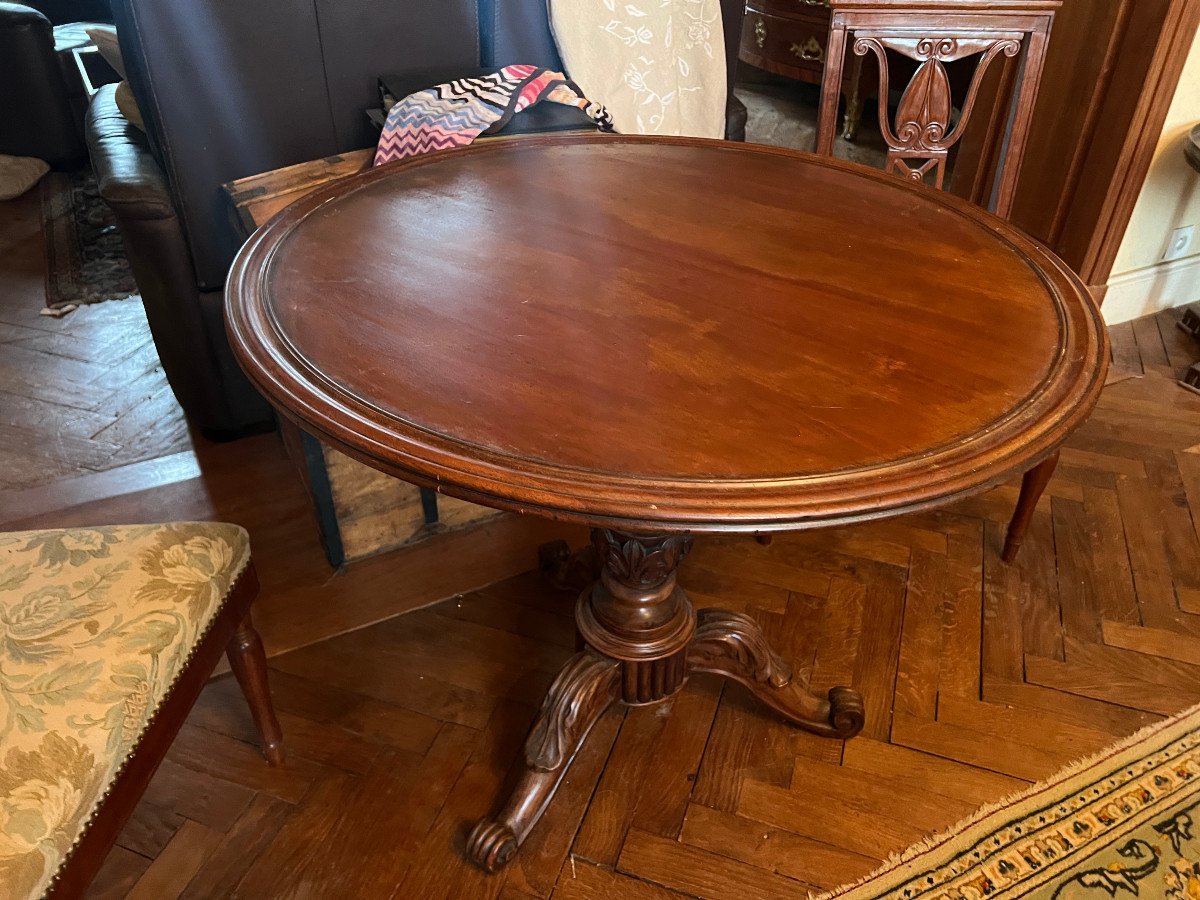 Restoration Period Mahogany Tea Table-photo-3