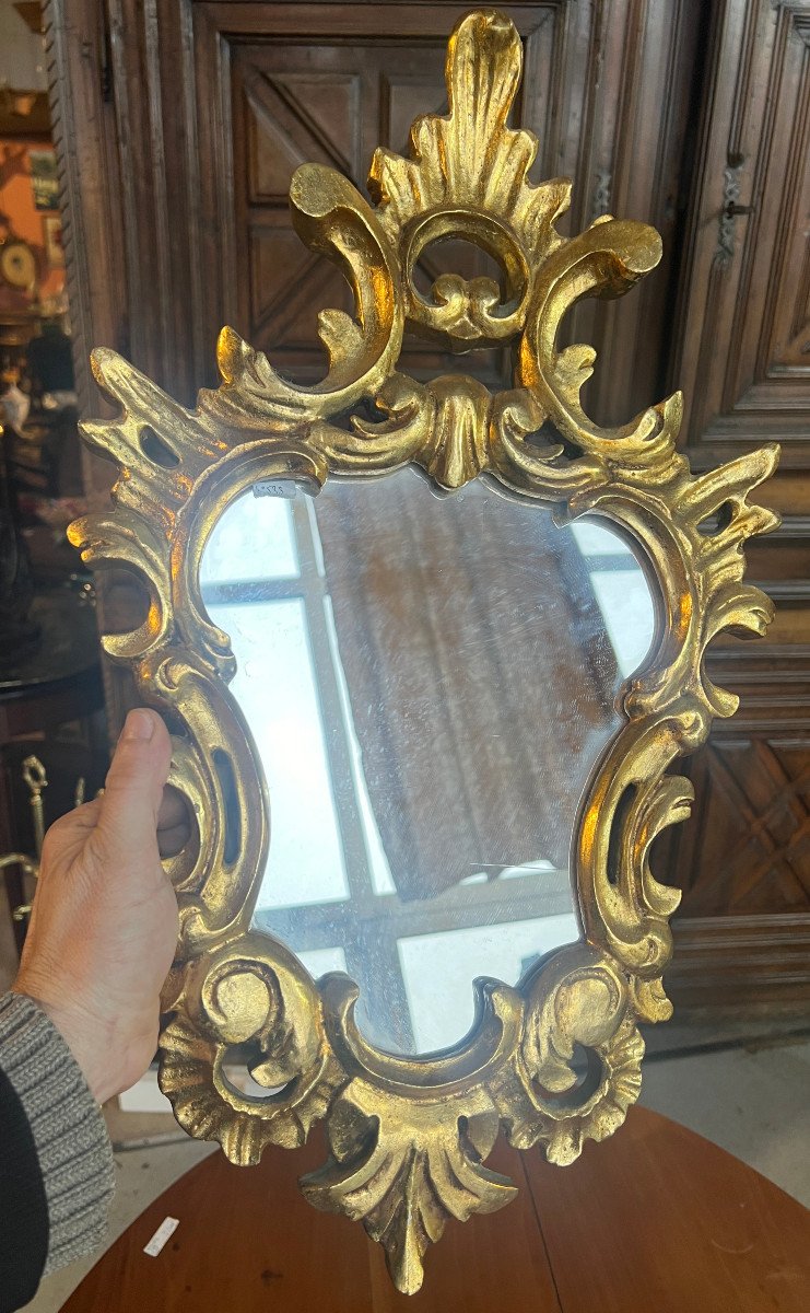 Petit Miroir Bois Doré 