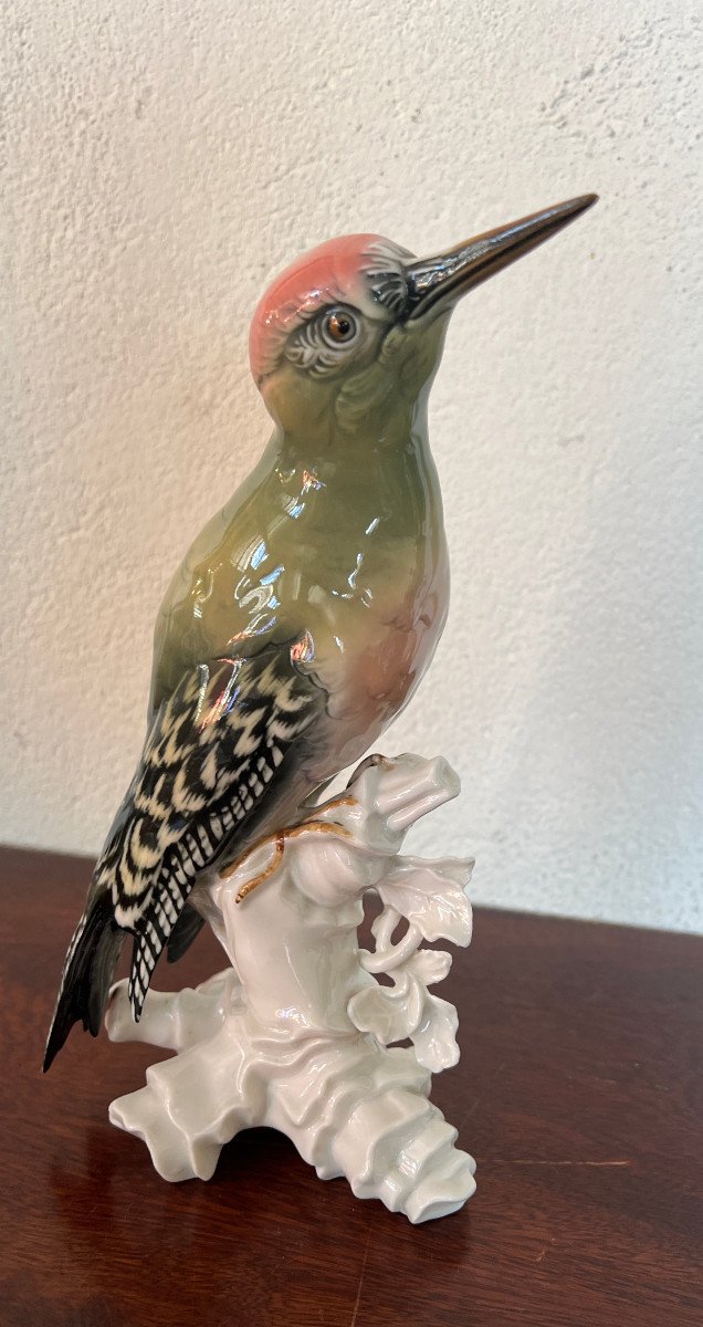 Porcelain Bird Saxe Woodpecker After Ens