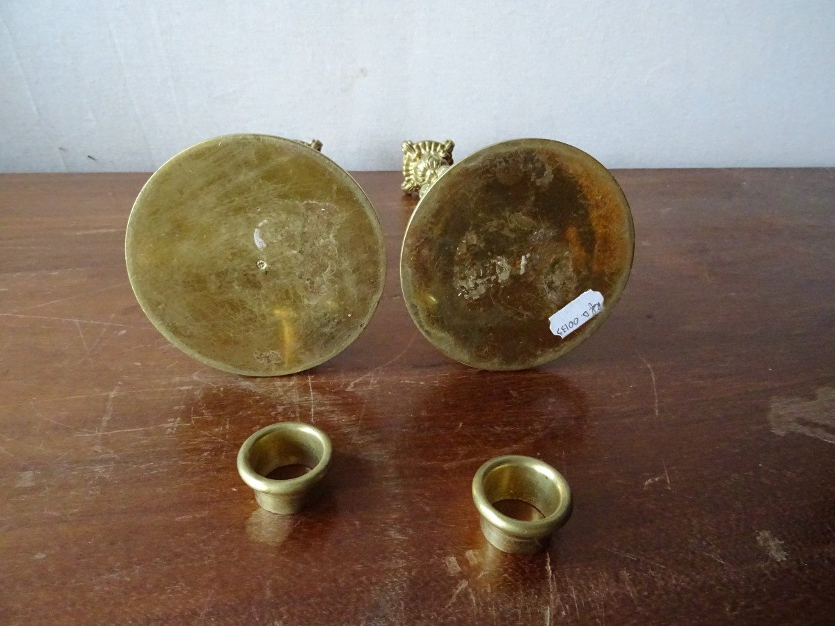 Pair Of Renaissance Style Bronze Candlesticks-photo-4