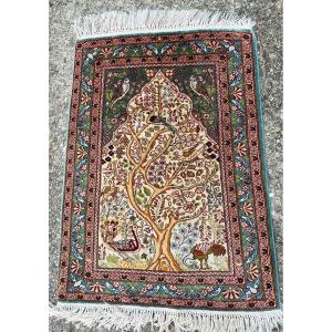 Small Caucasian Carpet Tree Of Life Theme In Silk