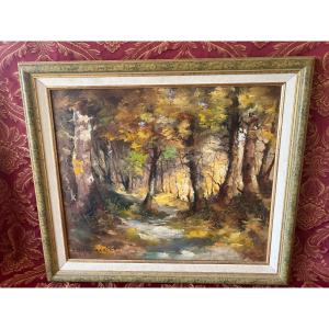 Rénier Tableau Paysage d'Automne En Sous Bois