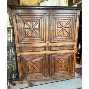 Four-door Cabinet Buffet, Fruit Wood, Louis XIII Period