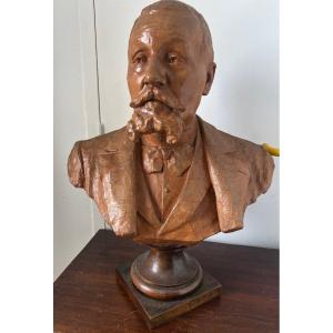 Terracotta Bust Of A Notable Bordeaux Signed Leroux Bordeaux 1899