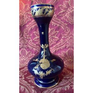 Vase Bleu De Four , Forme Balustre, Tours