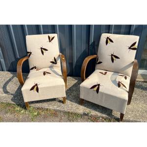 Pair Of Art Deco Armchairs