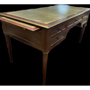 Louis XVI Style Mahogany And Brass Trim Desk