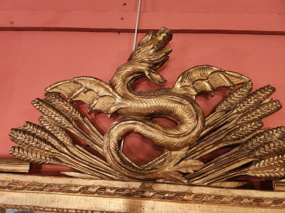 19th Century Dragon Fronton Mirror-photo-4