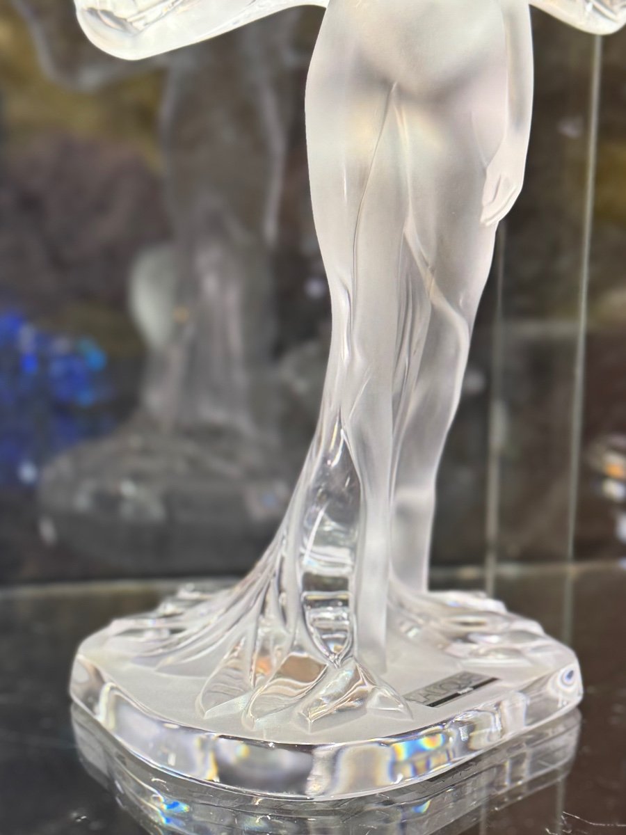 Lalique Crystal Statue “chrysalis” – Fairy With Butterfly Wings-photo-3