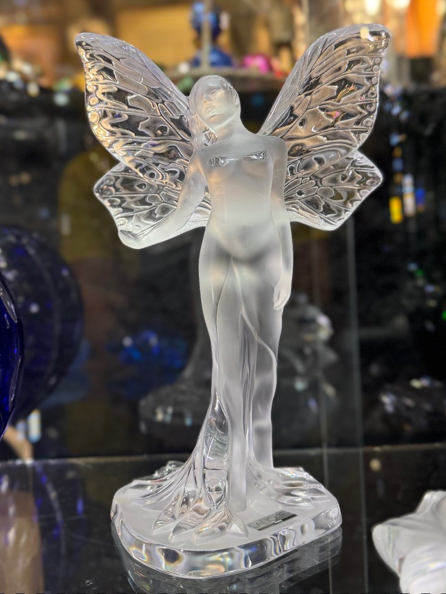 Lalique Crystal Statue “chrysalis” – Fairy With Butterfly Wings