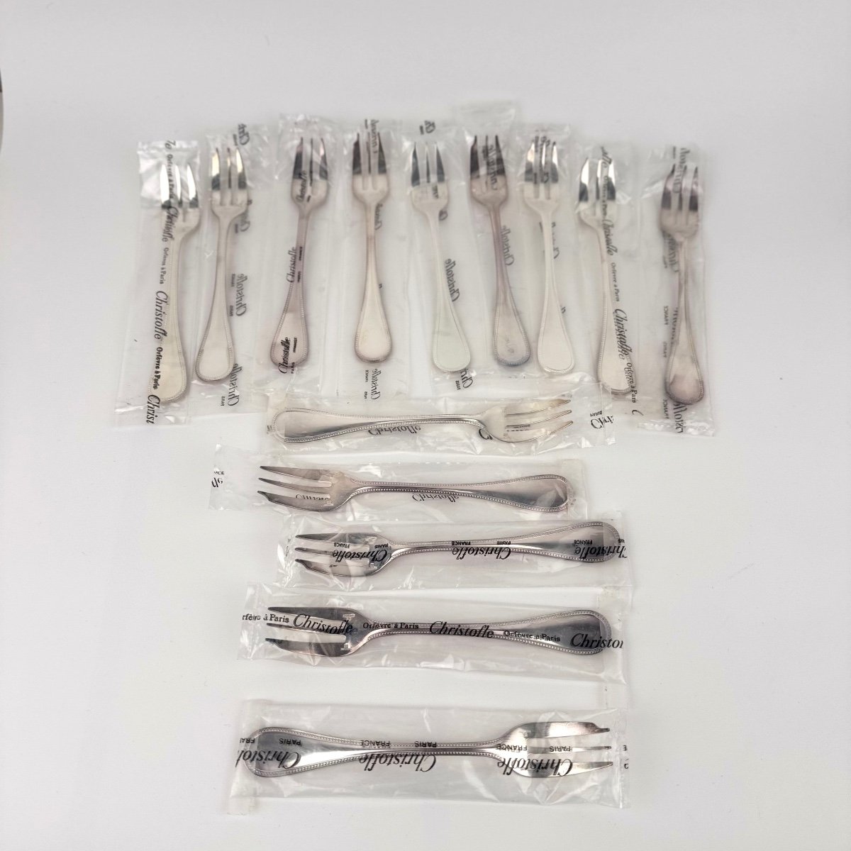 Christofle Perles 1 Ladle, 14 Cake Forks And 12 Espresso Spoons #marcelsadorel -photo-4