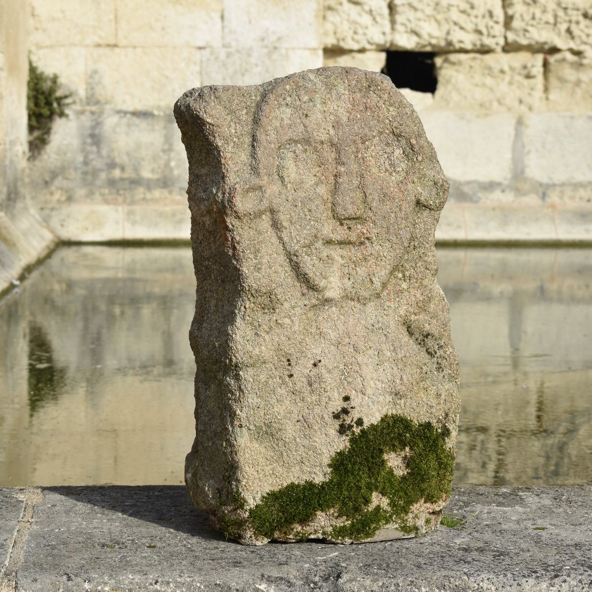 Anthropomorphic Stele - Stone Bas-relief Sculpture - Archeology (?) Art Brut (?)-photo-4