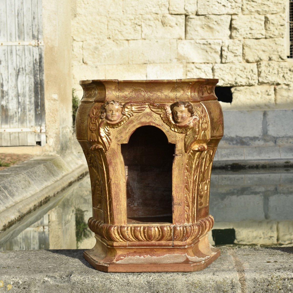 Grand tabernacle Louis XV en bois doré - XVIIIe - France-photo-2