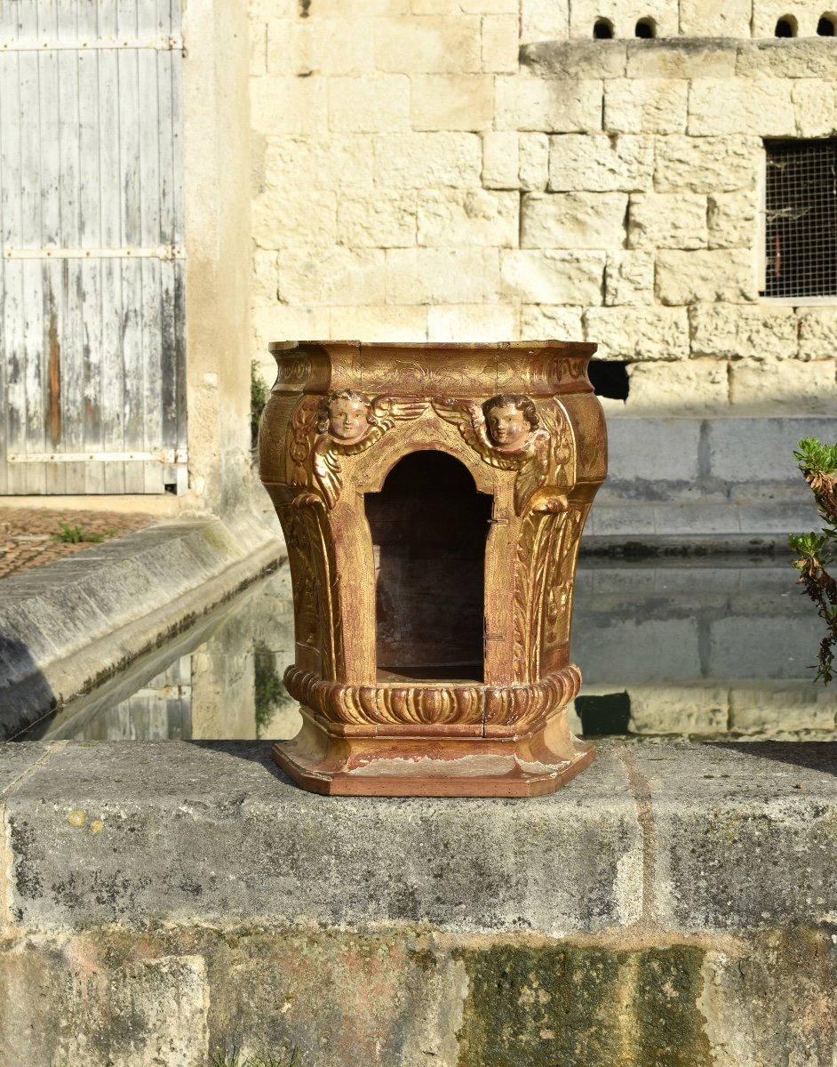 Grand tabernacle Louis XV en bois doré - XVIIIe - France-photo-3