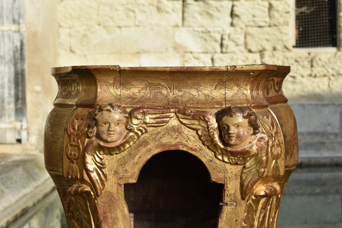 Grand tabernacle Louis XV en bois doré - XVIIIe - France-photo-1