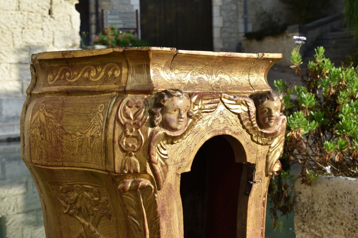 Grand tabernacle Louis XV en bois doré - XVIIIe - France-photo-2