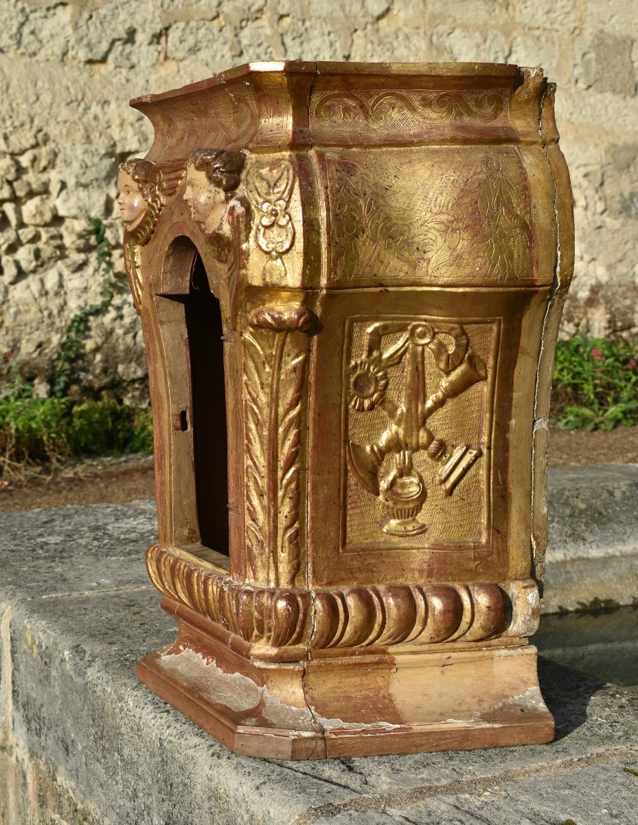 Grand tabernacle Louis XV en bois doré - XVIIIe - France-photo-3