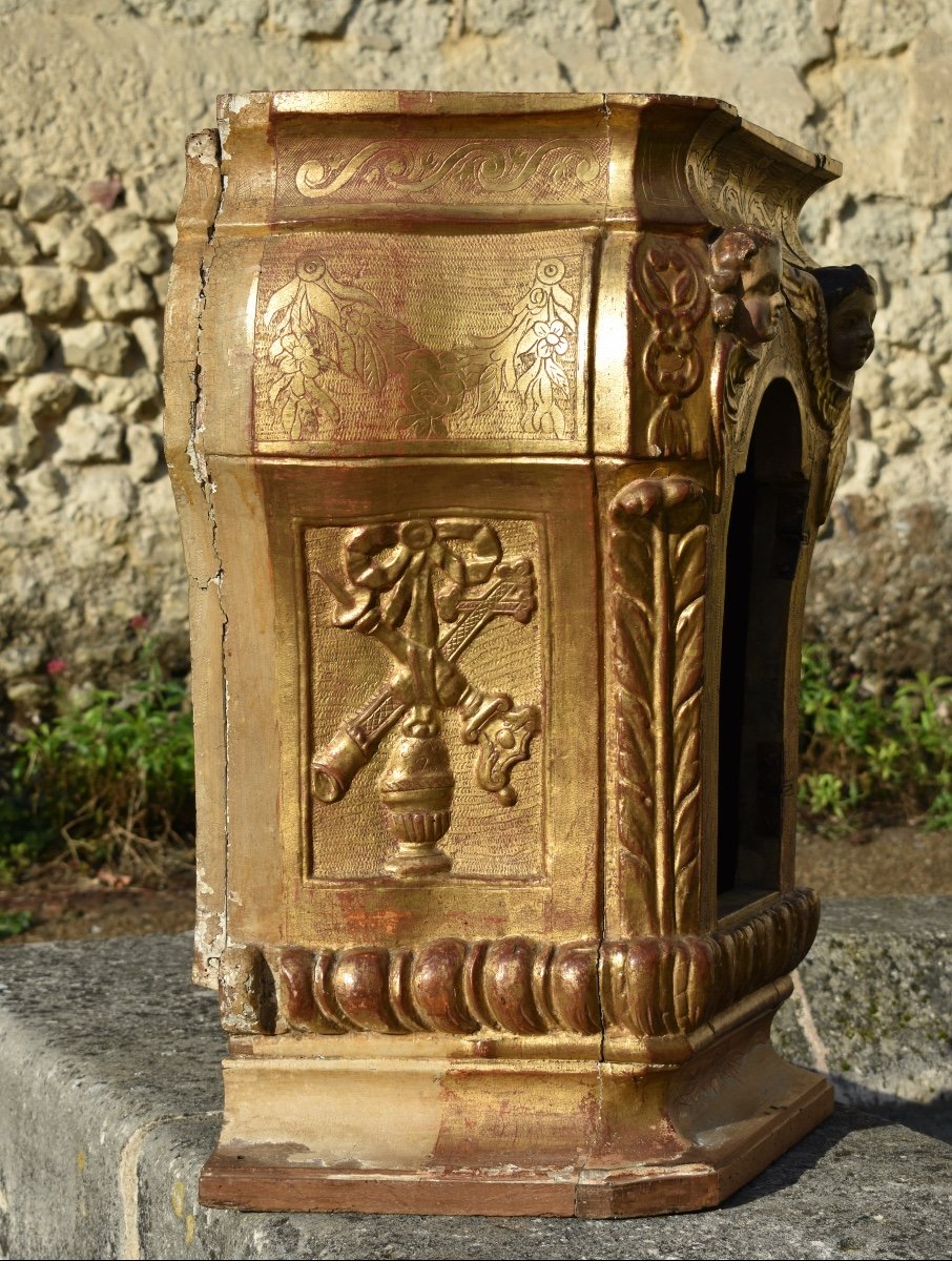 Grand tabernacle Louis XV en bois doré - XVIIIe - France-photo-4