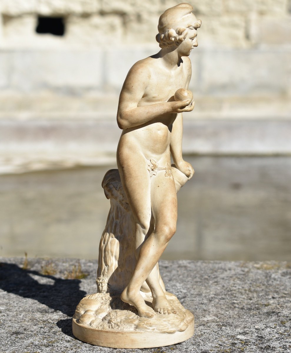 Statuette - P&acirc;ris et la pomme - Terre de Lorraine - XVIIIe-photo-3