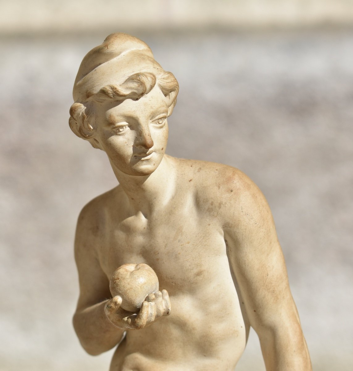 Statuette - P&acirc;ris et la pomme - Terre de Lorraine - XVIIIe-photo-2