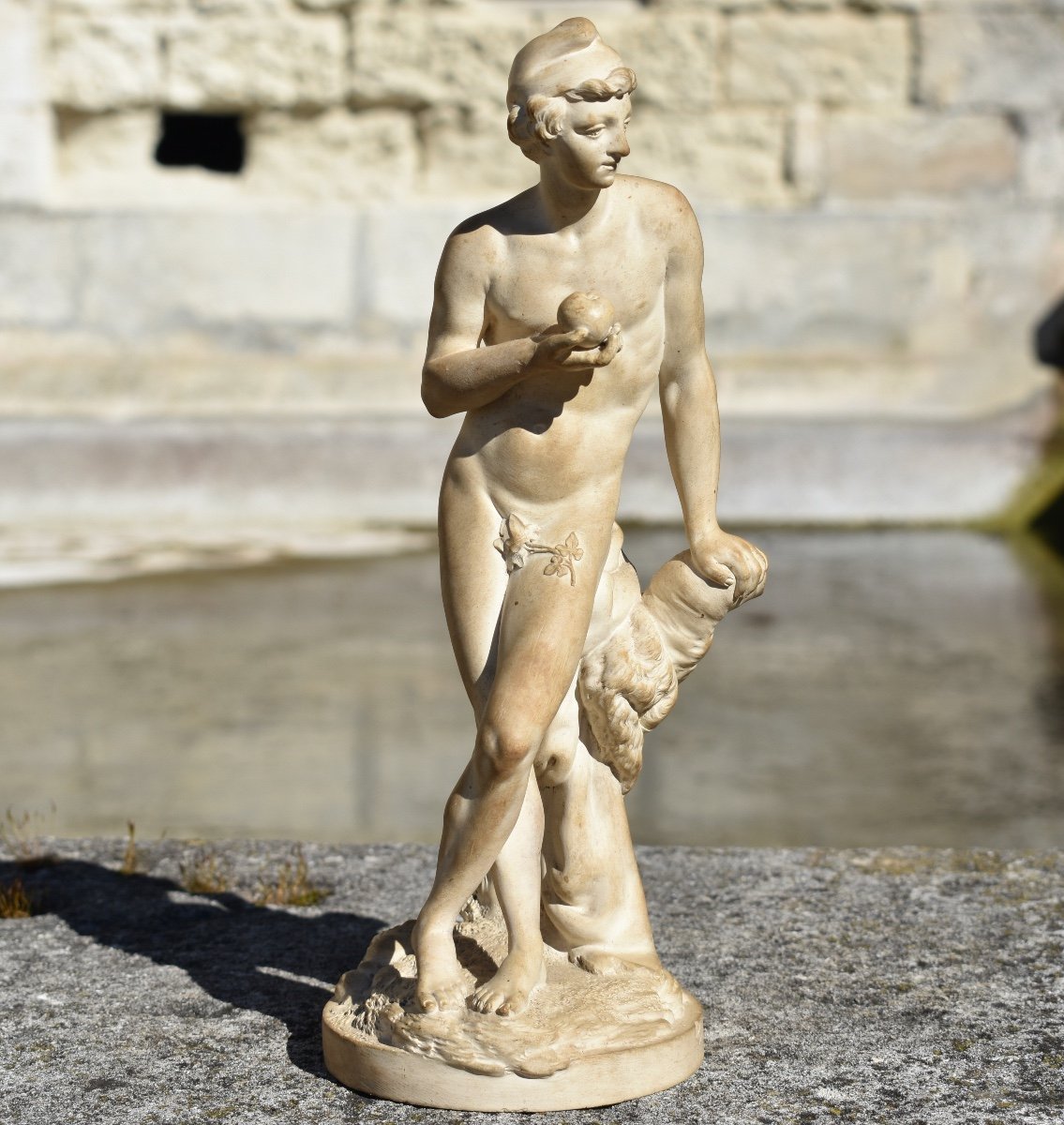 Statuette - P&acirc;ris et la pomme - Terre de Lorraine - XVIIIe