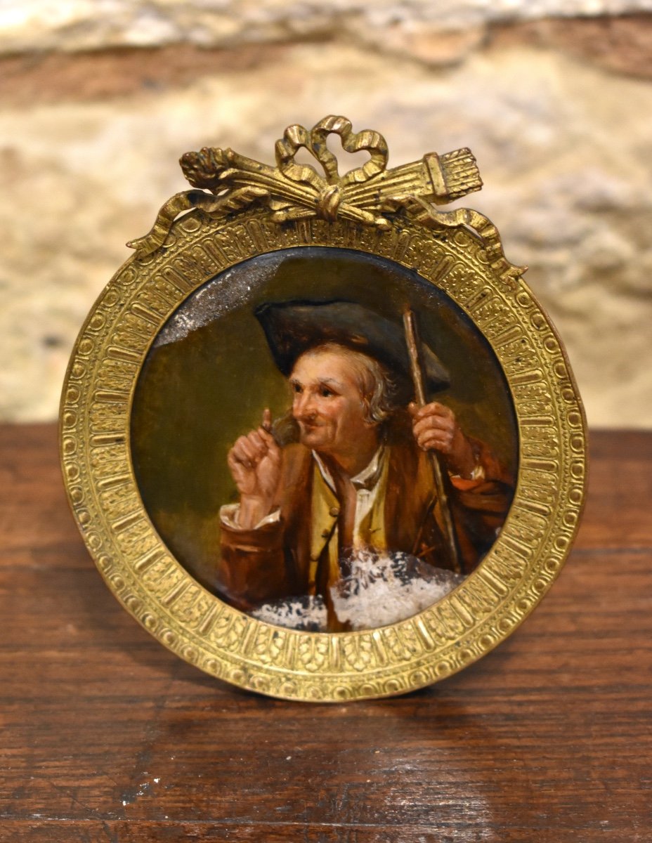 Silvestre David Mirys (1742-1810) ? - Portrait Of A Peddler - Miniature - Late 18th -photo-2