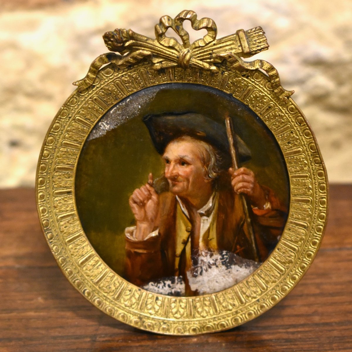 Silvestre David Mirys (1742-1810) ? - Portrait Of A Peddler - Miniature - Late 18th 