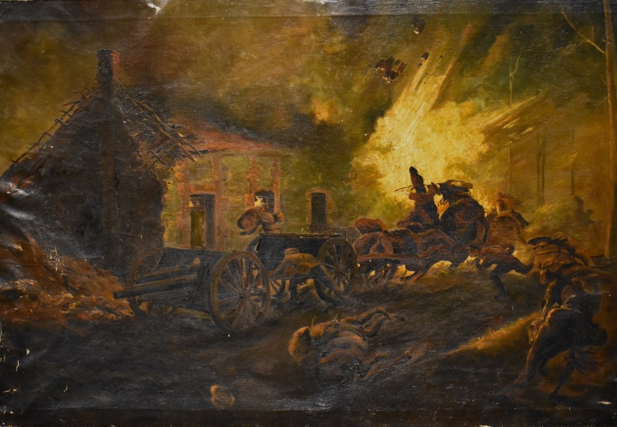 A. Peemans - Bombardement d&rsquo;un convoi - Premi&egrave;re Guerre Mondiale - Britanniques - 1916 - 