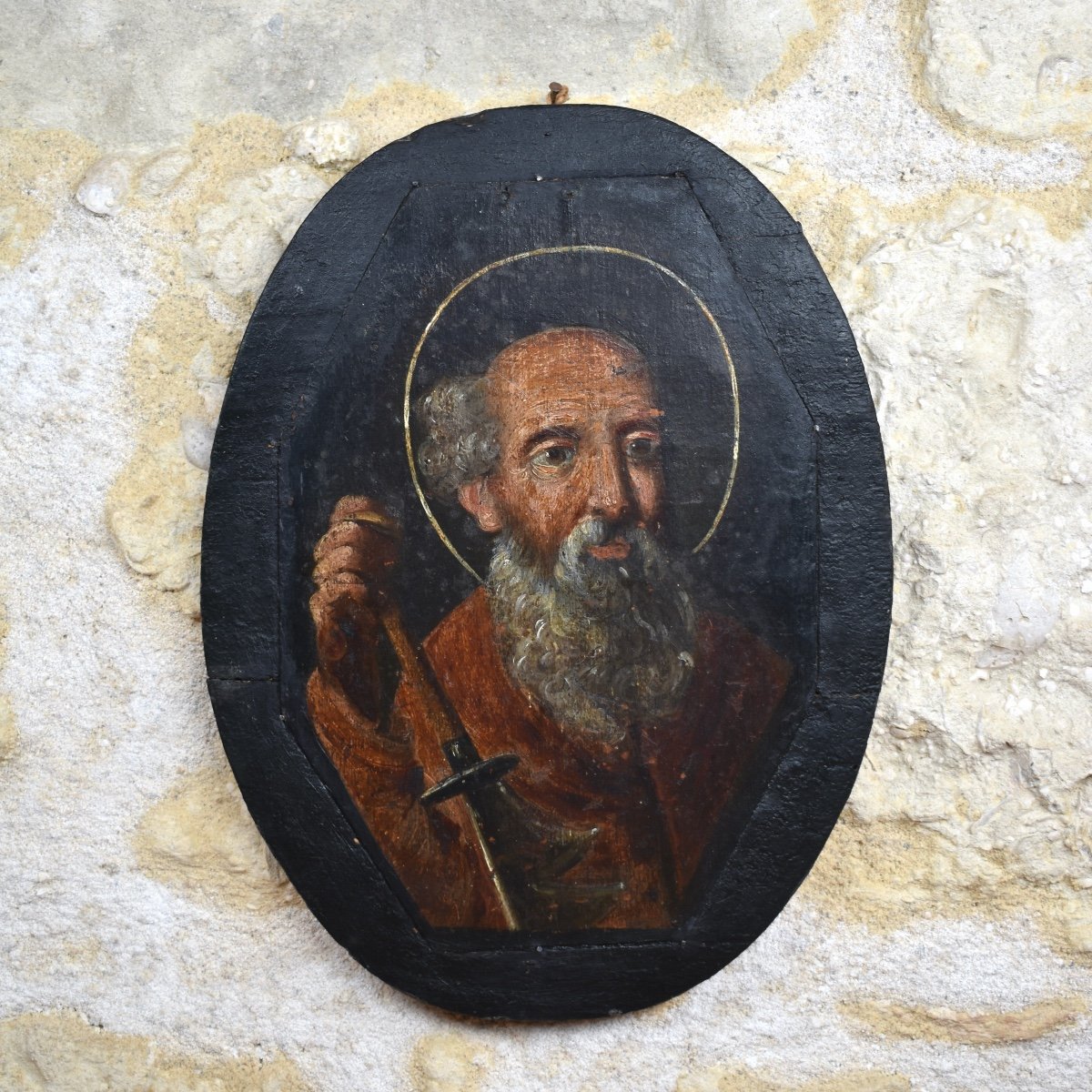 Portrait Of Saint Matthew - 17th  French School - Oil On Panel