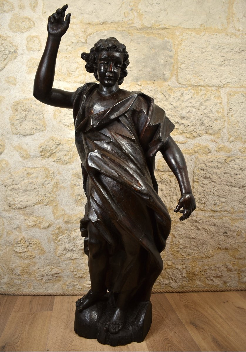 Statue Of Saint John The Baptist - Carved Wood - Louis XIV Period - Late 17th Century-photo-2