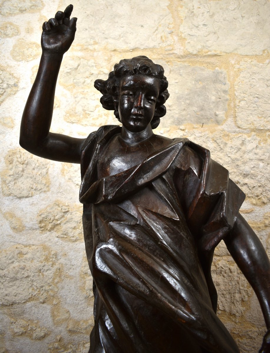 Statue Of Saint John The Baptist - Carved Wood - Louis XIV Period - Late 17th Century-photo-3