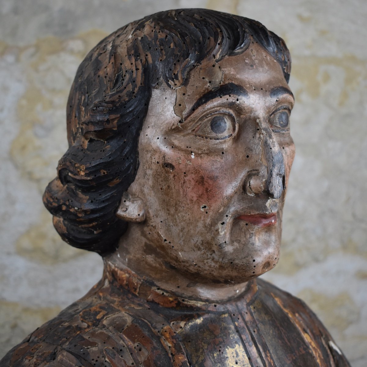 Wooden Bust Of Fénelon -  Late 17th Century-photo-1