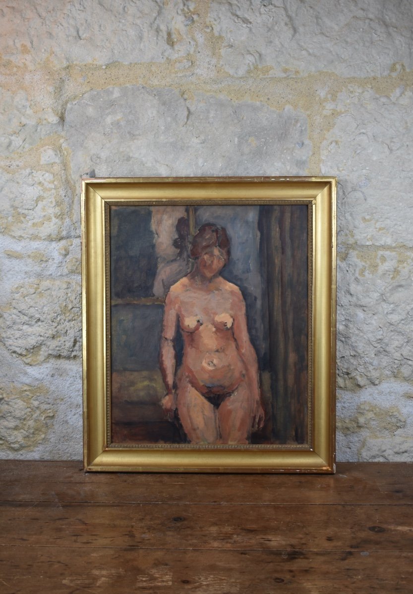 Pierre Brune (1887–1956) - Nude Of A Woman  - Oil On Cardboard-photo-3